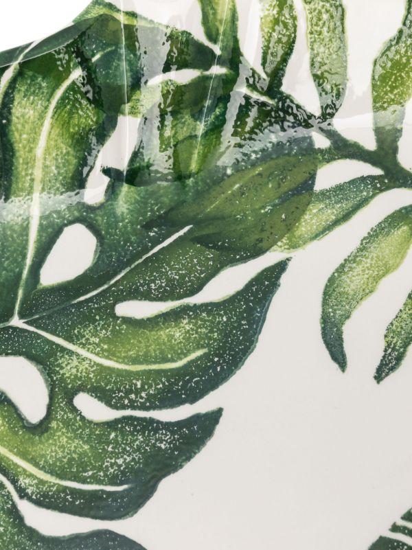 Les-Ottomans Green Leaves Ceramic Tray | Browns Plates & Bowls