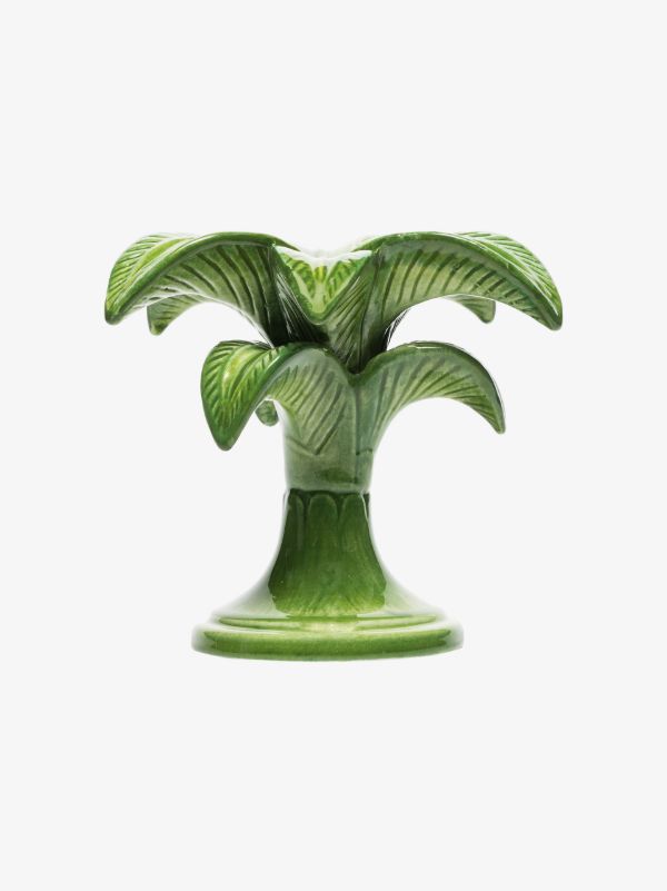 Les-Ottomans Green Palm Tree Small Candle Holder | Browns Candle Holders