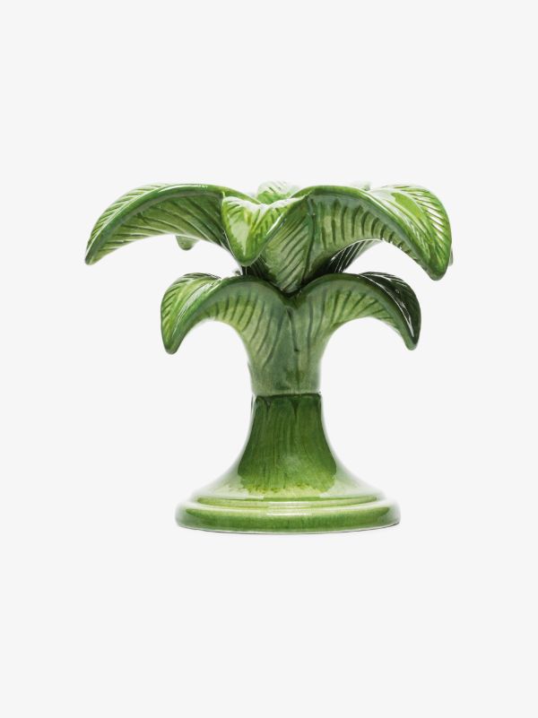 Les-Ottomans Green Palm Tree Small Candle Holder | Browns Candle Holders