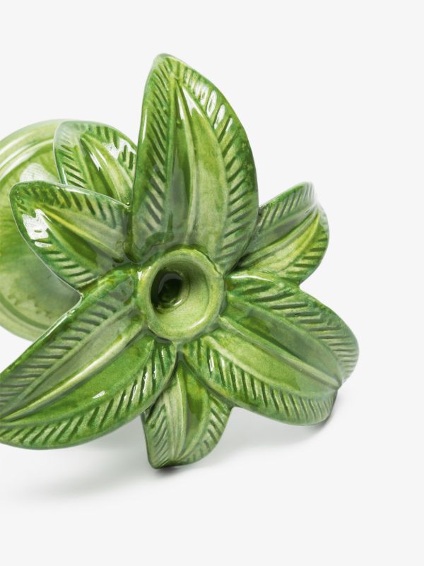 Les-Ottomans Green Palm Tree Small Candle Holder | Browns Candle Holders