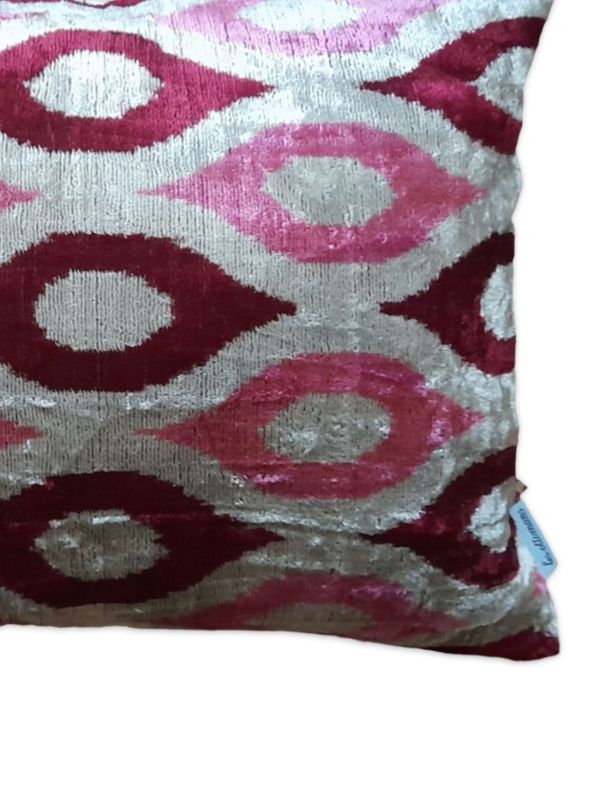 Les-Ottomans Grey Ikat-print Velvet Cushion | Browns Cushions