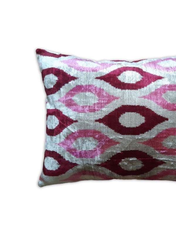 Les-Ottomans Grey Ikat-print Velvet Cushion | Browns Cushions
