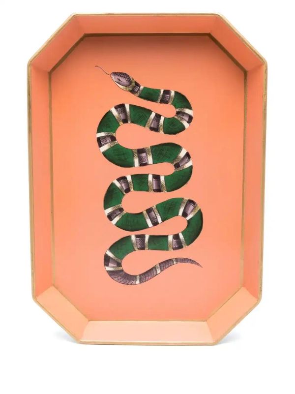 Les-Ottomans hand-painted iron tray (30cm x 43cm) | Browns Decorative Trays & Plates