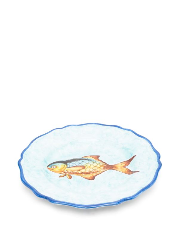 Les-Ottomans Multicolour Fish Collection Ceramic Dinner Plate Set | Browns Plates & Bowls