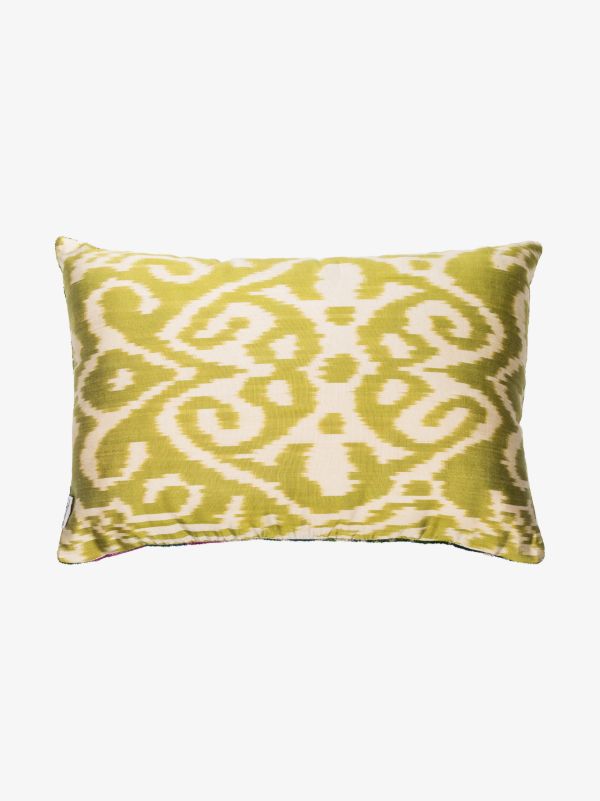 Les-Ottomans Multicoloured Ikat Silk Reversible Cushion | Browns Cushions