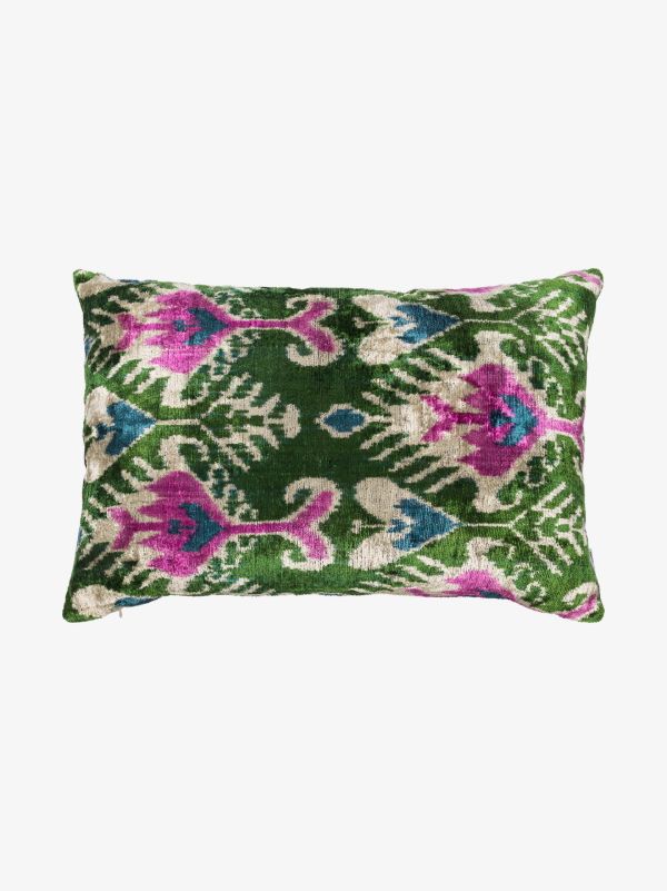 Les-Ottomans multicoloured ikat silk reversible cushion | Browns Cushions