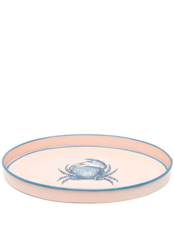 Les-Ottomans Pink Fauna Crab Iron Tray | Browns Trays