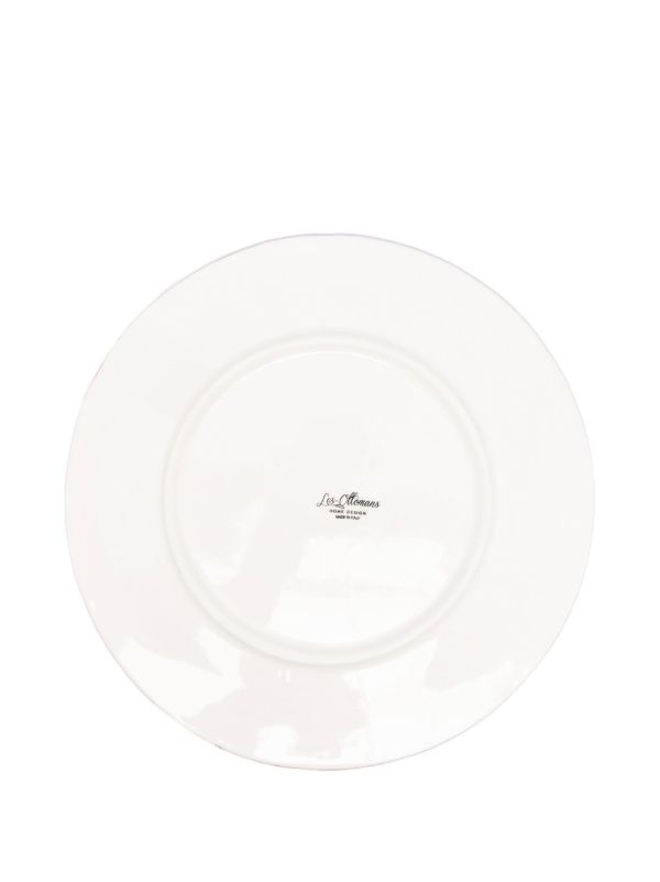 Les-Ottomans Pink Wicker Ceramic Plate Set | Browns Plates & Bowls