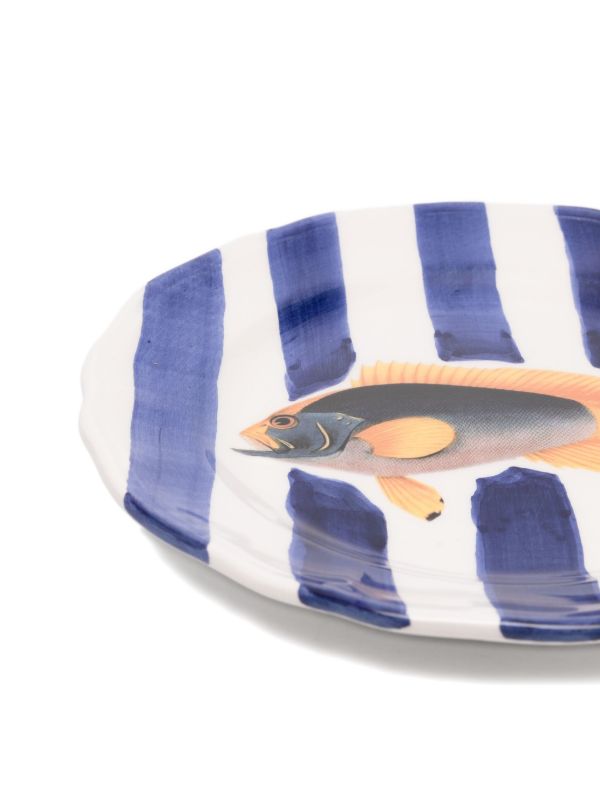 Les-Ottomans Sea Stripes Plates (set Of Four) | Browns Plates & Bowls