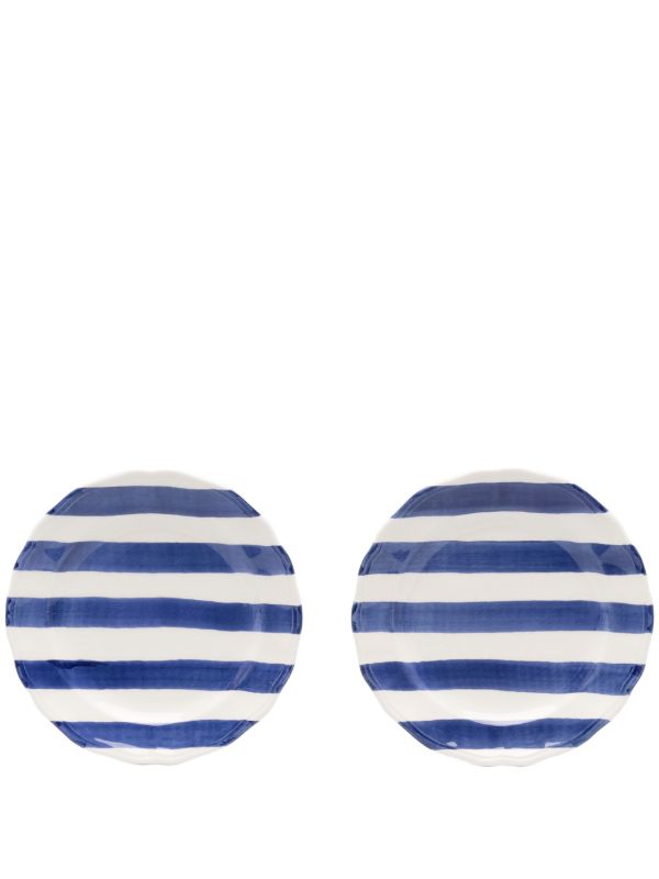 Les-Ottomans Striped Plate Set | Browns Plates & Bowls