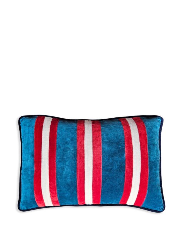 Les-Ottomans striped velvet cushion (60cm x 40cm) | Browns Cushions
