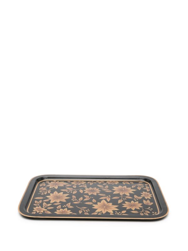 Les-Ottomans X Browns Black Floral-Print Iron Tray | Browns Trays