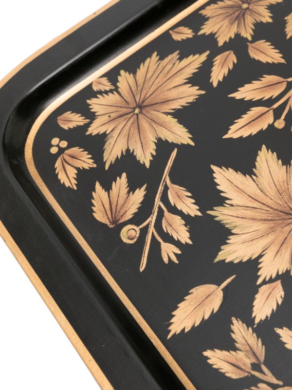 Les-Ottomans X Browns Black Floral-Print Iron Tray | Browns Trays