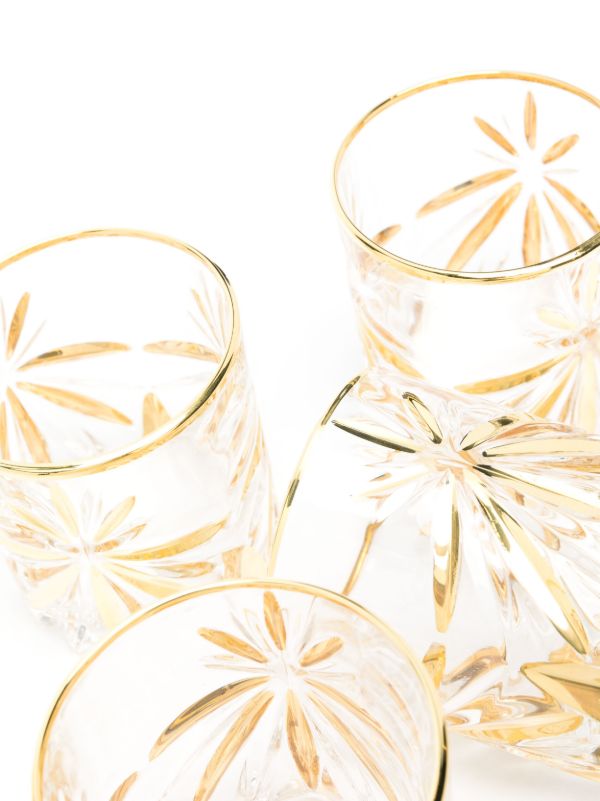 Les-Ottomans X Browns Gold-Tone Murano Whiskey Glass Set | Browns Glassware