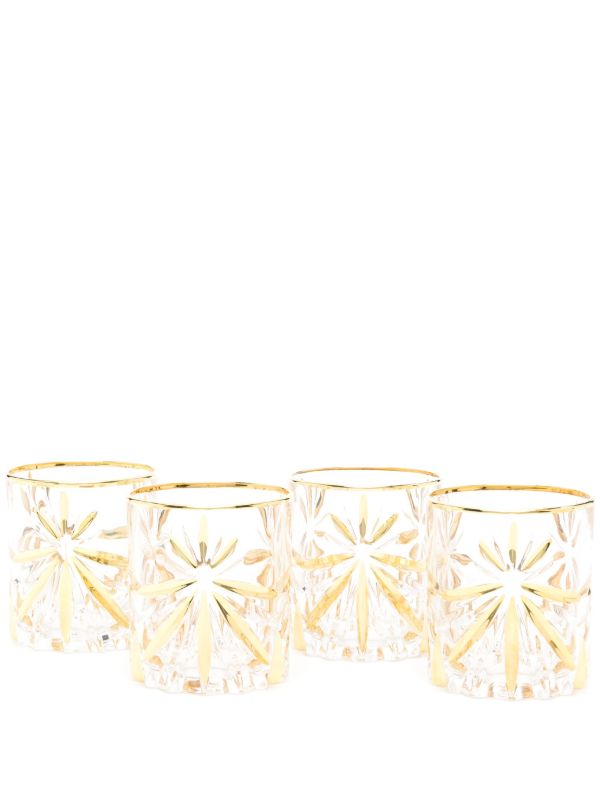 Les-Ottomans x Browns Gold-Tone Murano Whiskey Glass Set | Browns Glassware