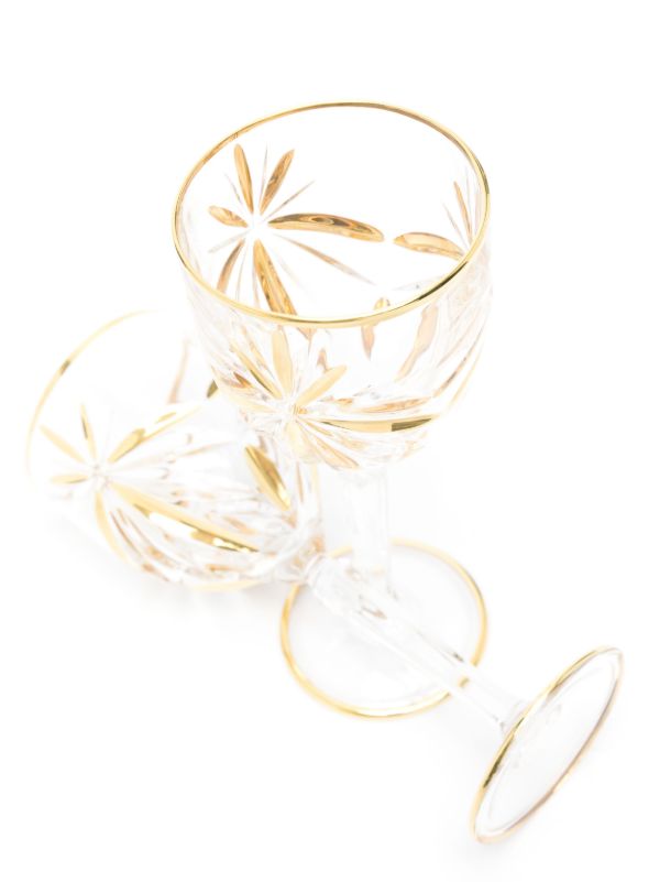 Les-Ottomans X Browns Gold-Tone Murano Wine Glass Set | Browns Glassware