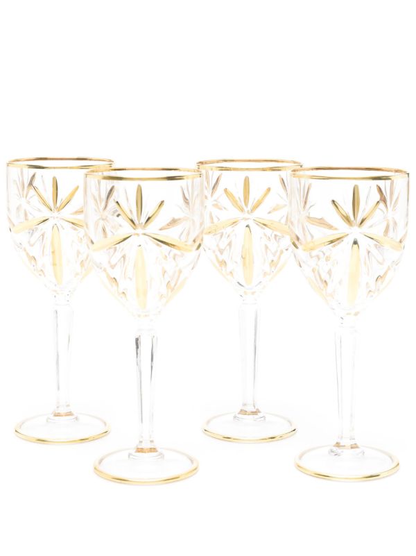 Les-Ottomans x Browns Gold-Tone Murano Wine Glass Set | Browns Glassware