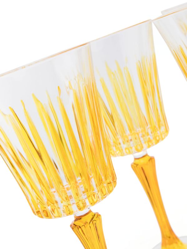 Les-Ottomans Yellow Crystal Wine Glass Set | Browns Glassware