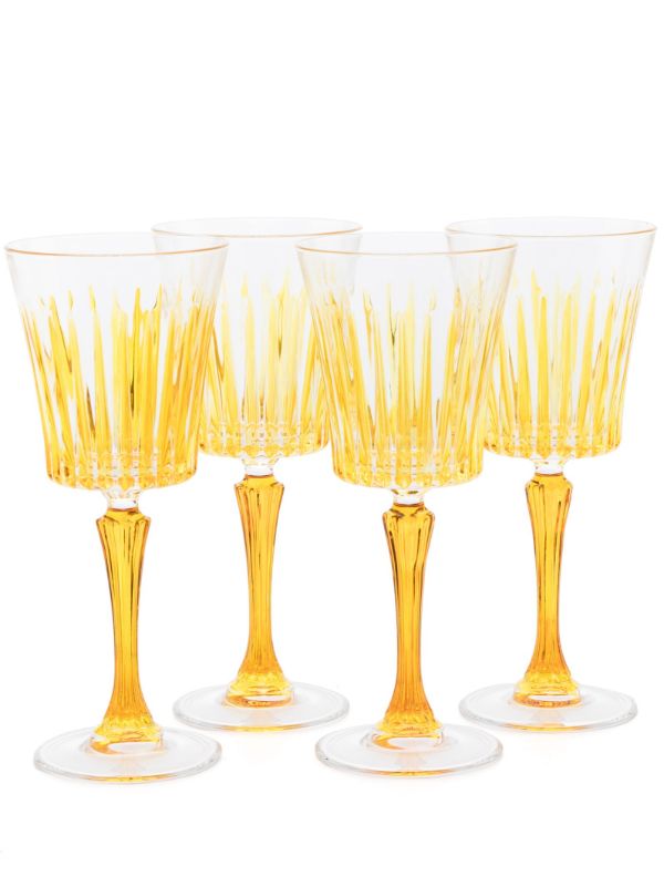 Les-Ottomans yellow crystal wine glass set | Browns Glassware