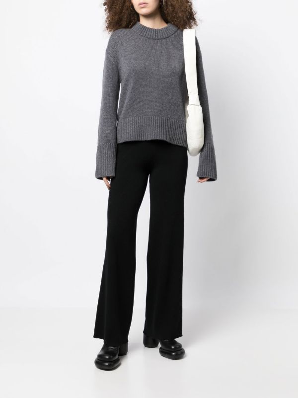 Lisa Yang Grey Crew Neck Cashmere Jumper | Browns Knitted Sweaters