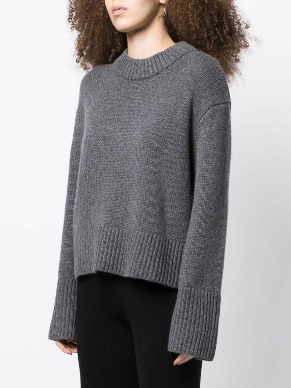 Lisa Yang Grey Crew Neck Cashmere Jumper | Browns Knitted Sweaters