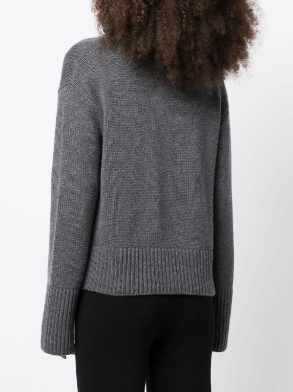 Lisa Yang Grey Crew Neck Cashmere Jumper | Browns Knitted Sweaters