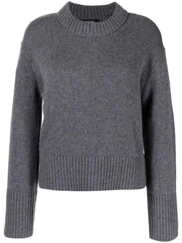 Lisa Yang Grey Crew Neck Cashmere Jumper | Browns Knitted Sweaters