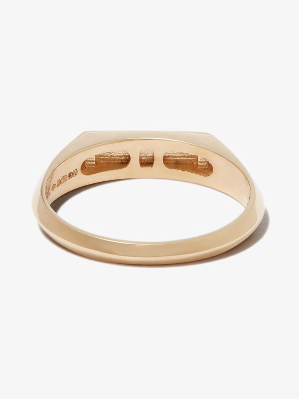 Lizzie Mandler Fine Jewelry 18K Yellow Gold Chevron Diamond Signet Ring | Browns Rings