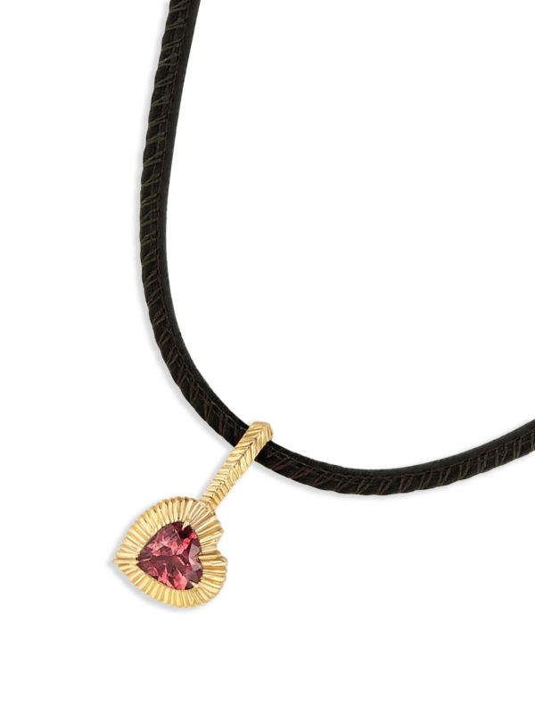 Lizzie Mandler Fine Jewelry 18K Yellow Gold Heart Tourmaline Necklace | Browns Fine Necklaces