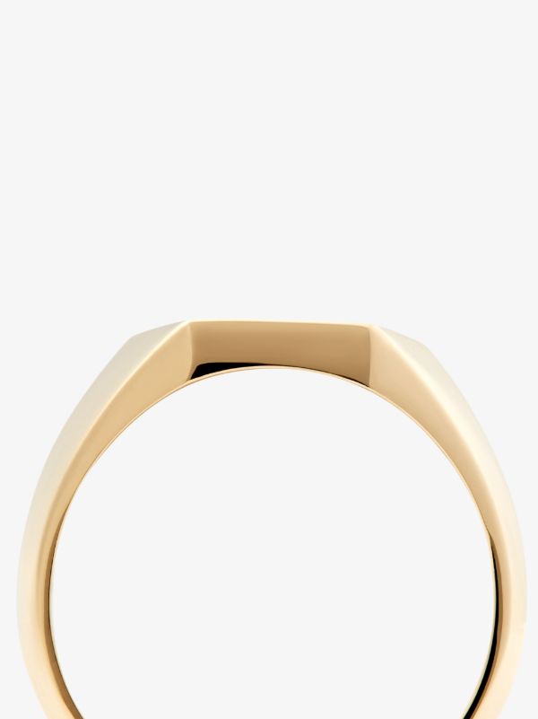 Lizzie Mandler Fine Jewelry 18K Yellow Gold Hex Knife Edge Signet Ring | Browns Rings