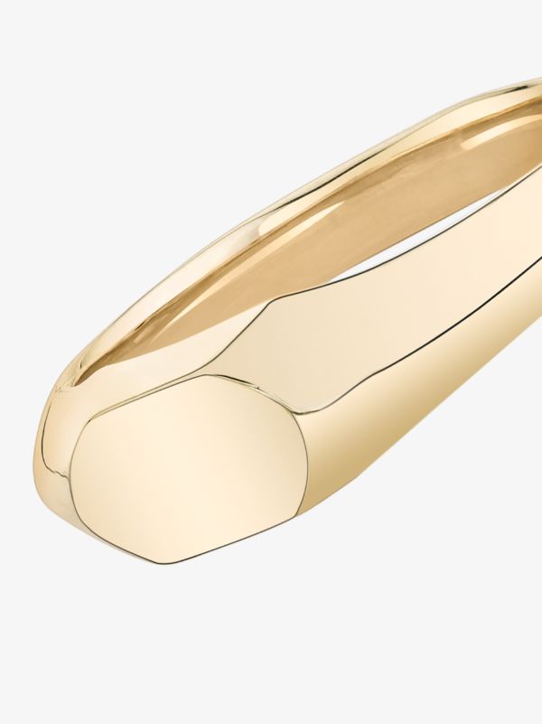 Lizzie Mandler Fine Jewelry 18K Yellow Gold Knife Edge Signet Ring | Browns Rings