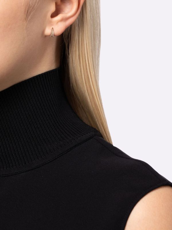 Lizzie Mandler Fine Jewelry 18K Yellow Gold Mini Crescent Diamond Single Hoop Earring | Browns Fine Earrings