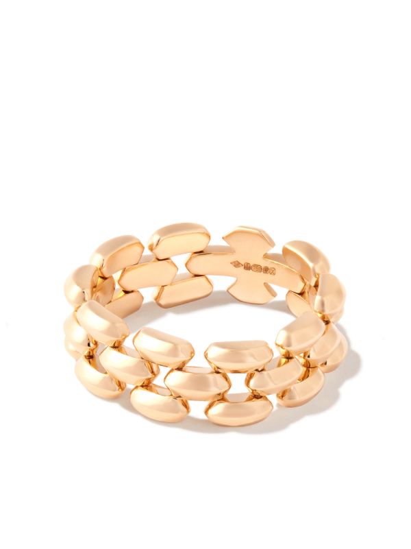 Lizzie Mandler Fine Jewelry 18K yellow gold Three Row Cleo ring | Browns Rings