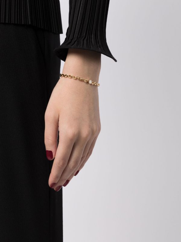 Lizzie Mandler Fine Jewelry 18K Yellow Gold XS Knife Edge Diamond Bracelet | Browns Fine Bracelets