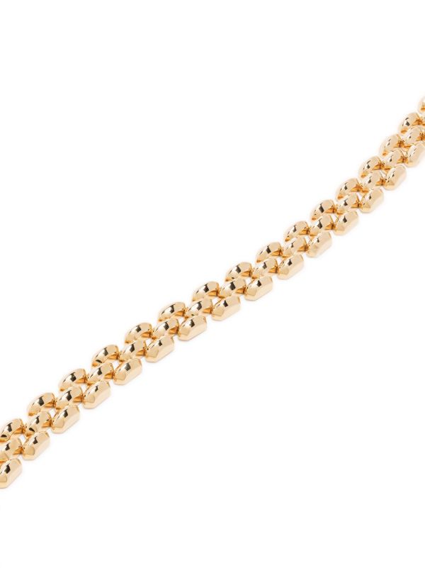 Lizzie Mandler Fine Jewelry Gold Cleo 3 Row Knife Edge Link Bracelet | Browns Bracelets