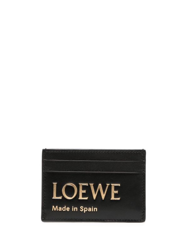 LOEWE Black Logo-Embossed Leather Card Holder | Browns Wallets & Purses