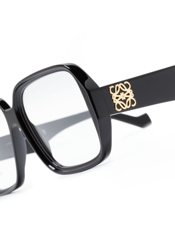 LOEWE EYEWEAR Black Anagram Square-Frame Glasses | Browns Glasses & Frames