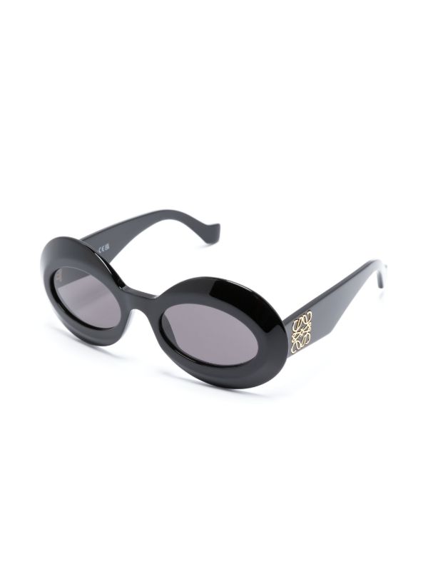 LOEWE EYEWEAR Black Inflated Oval Sunglasses | Browns Sunglasses