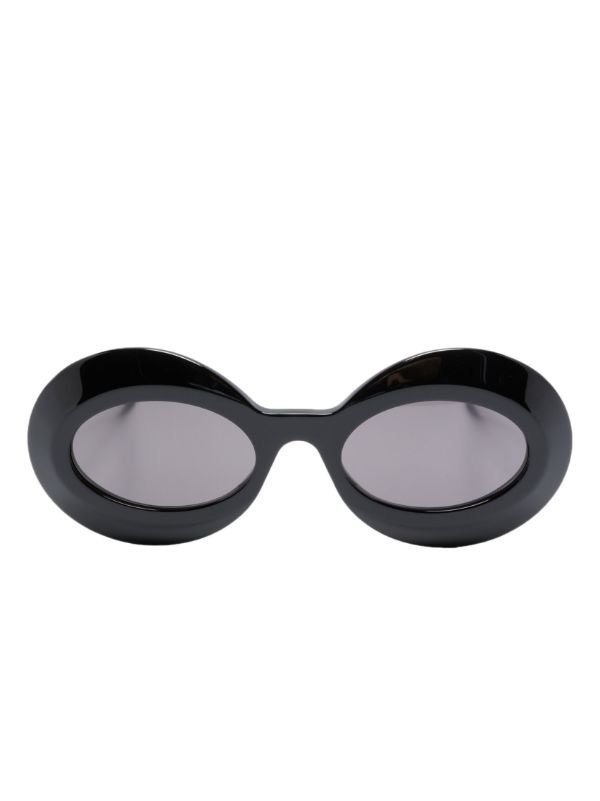LOEWE EYEWEAR Black Inflated Oval Sunglasses | Browns Sunglasses