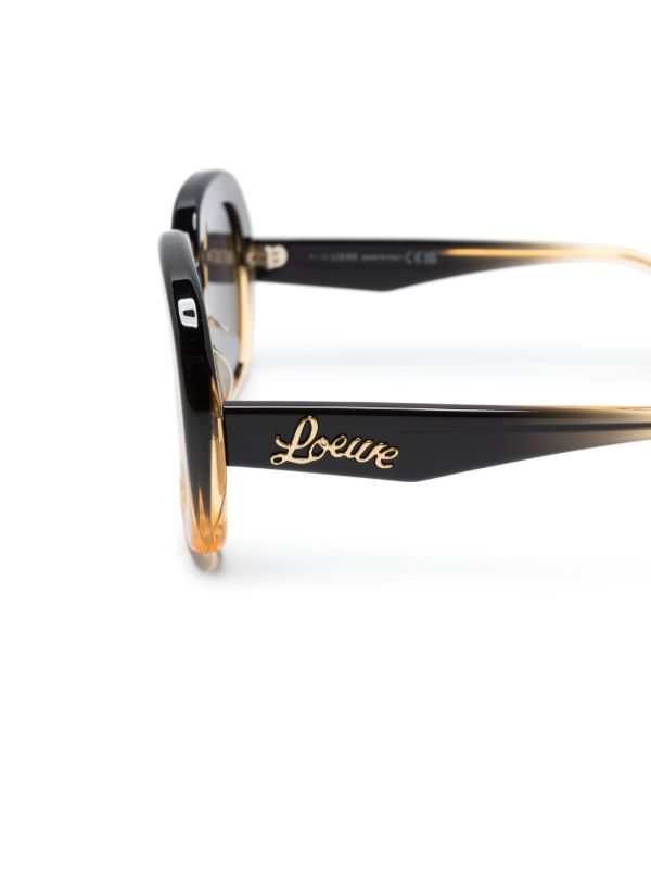 LOEWE EYEWEAR Black Square Halfmoon Sunglasses | Browns Sunglasses