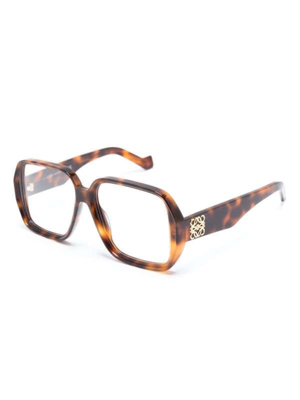 LOEWE EYEWEAR Brown Anagram Square-Frame Glasses | Browns Glasses & Frames