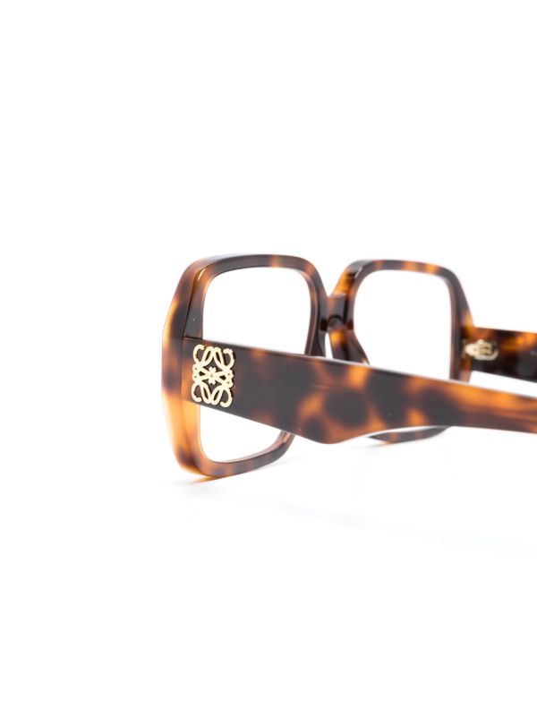 LOEWE EYEWEAR Brown Anagram Square-Frame Glasses | Browns Glasses & Frames