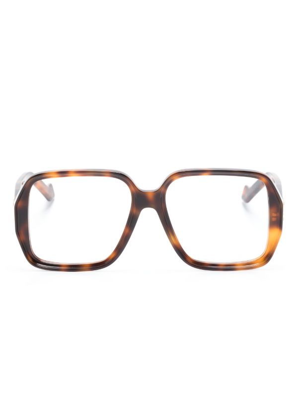 LOEWE EYEWEAR Brown Anagram Square-Frame Glasses | Browns Glasses & Frames