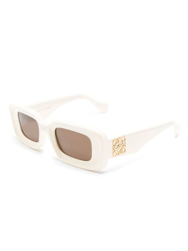 LOEWE EYEWEAR Neutral Chunky Anagram Rectangle-Frame Sunglasses | Browns Sunglasses