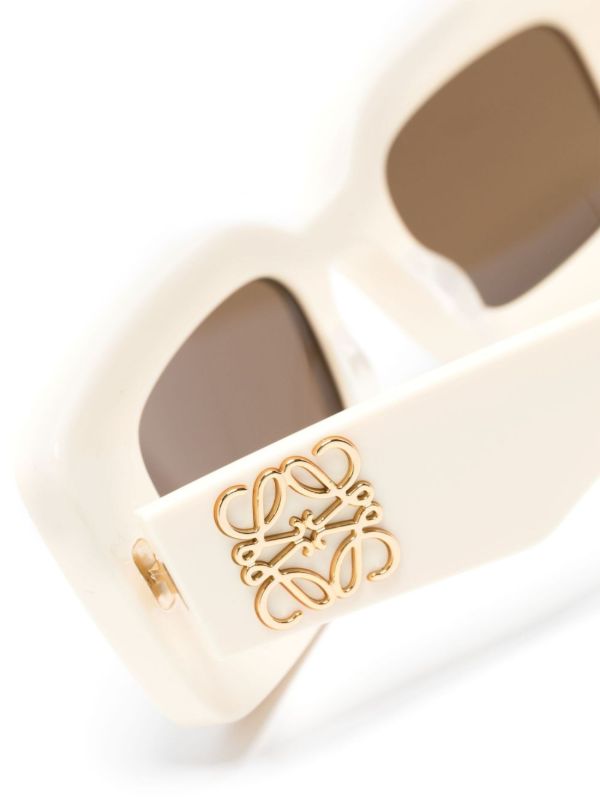 LOEWE EYEWEAR Neutral Chunky Anagram Rectangle-Frame Sunglasses | Browns Sunglasses