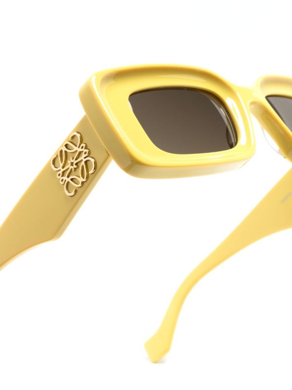 LOEWE EYEWEAR Yellow Anagram-plaque Sunglasses | Browns Sunglasses