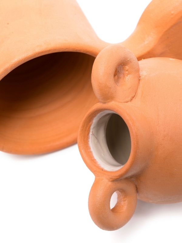 LOLA MAYERAS Orange Blend Earthenware Candlestick | Browns Candle Holders