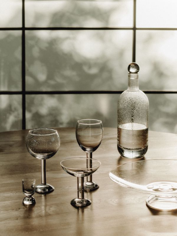 Louise Roe White Bubble Glass Tall Carafe | Browns Vases