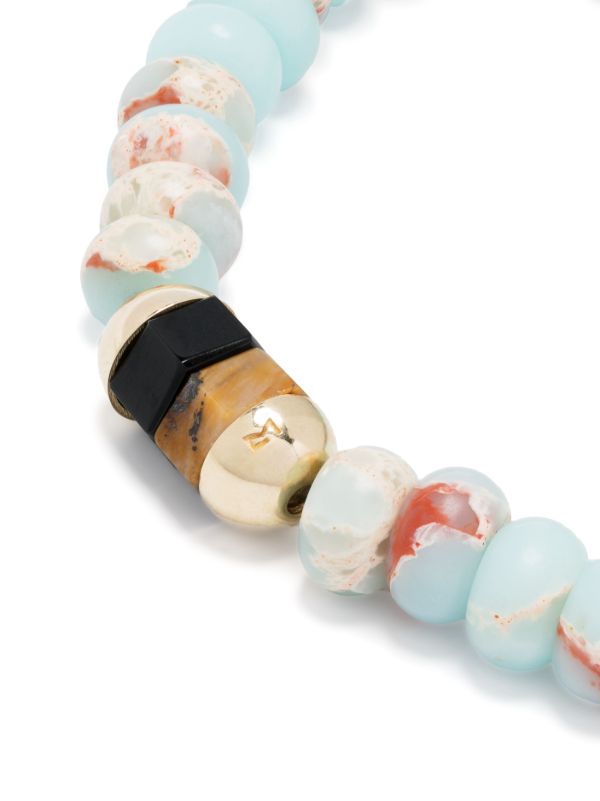 LUIS MORAIS 14K Yellow Gold 2 Hexagon Gemstone Beaded Bracelet | Browns Bracelets