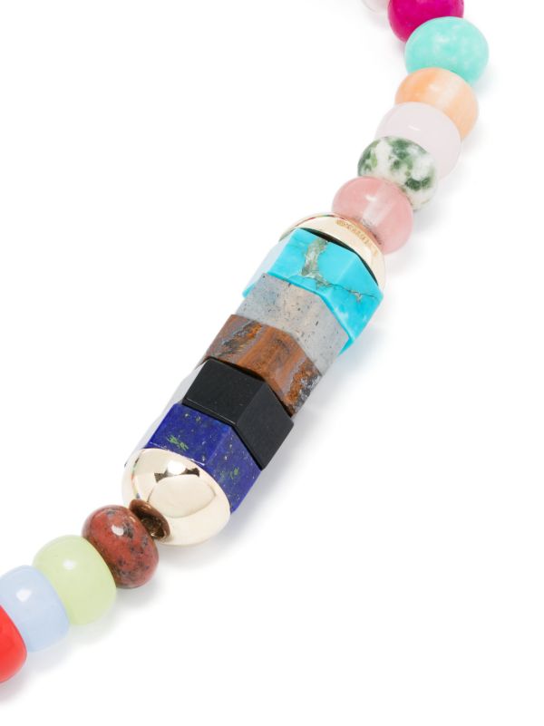 LUIS MORAIS 14K Yellow Gold 5 Hexagon Gemstone Beaded Bracelet | Browns Bracelets